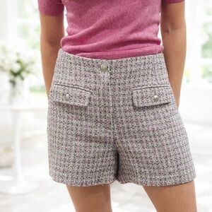 LOFT Purple Tweed High Waist Shorts Size 2 NEW NWT Preppy Old Money